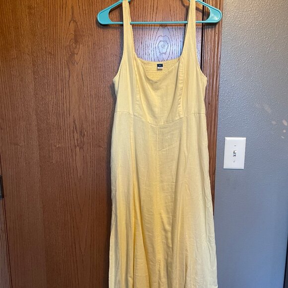 Fit & Flare Sleeveless Linen-Blend Midi Dress - Picture 1 of 3